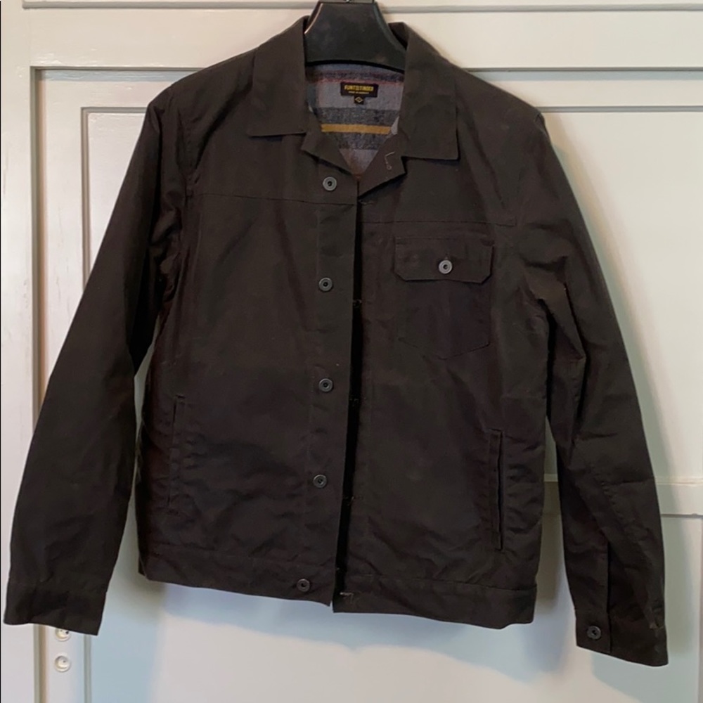 Flint & Tinder Flannel-lined Waxed Trucker Jacket
